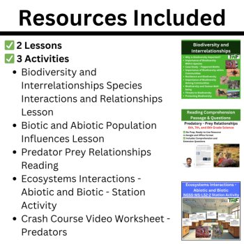 MS-LS2-2 Ecosystem Interactions | Predator, Prey, Symbiosis | BUNDLE, image 2