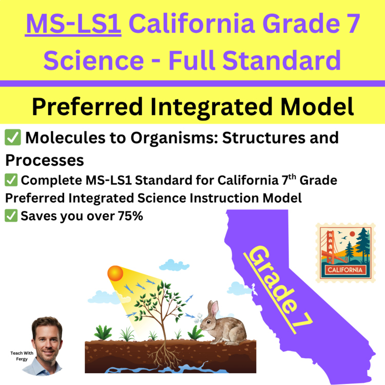 MS-LS1 California 7th Grade Science Preferred Integrated Model | CAST | BUNDLE