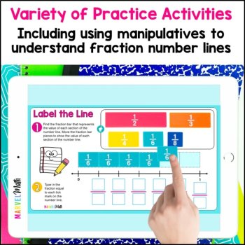 Fractions on a Number Line TEKS 3.3B 3.7A, CCSS 3.NF.2b - Fraction Number Lines, image 2