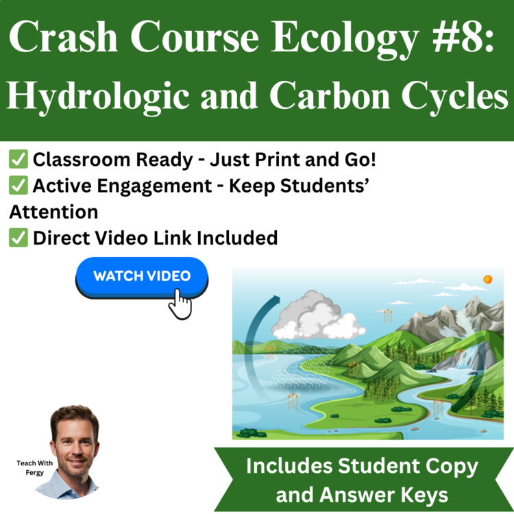 Crash Course ECOLOGY #8: Hydrologic and Carbon Cycles | Worksheet, Water Cycle