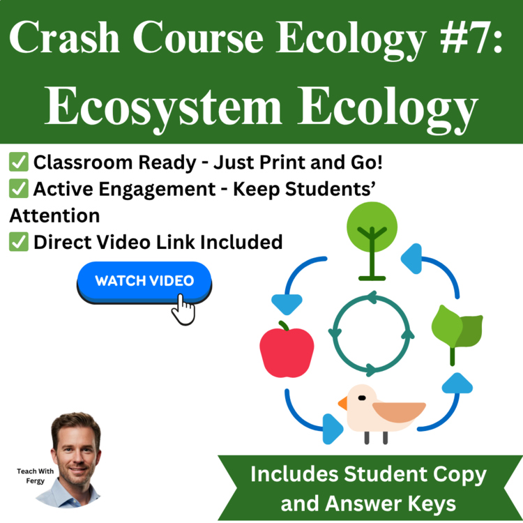 Crash Course ECOLOGY #7: Ecosystem Ecology | Worksheet, Autotrophs, Food Web