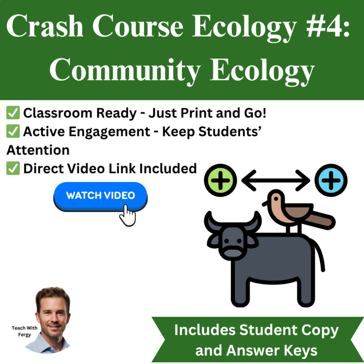 Crash Course ECOLOGY #4: Community Ecology | Video Worksheet, Niche