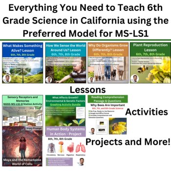 MS-LS1 California 6th Grade Science Preferred Integrated Model | BUNDLE, image 3