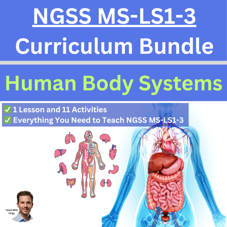 MS-LS1-3 Human Body Systems Curriculum | Cells, Tissues, Organs | NGSS BUNDLE