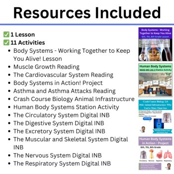 MS-LS1-3 Human Body Systems Curriculum | Cells, Tissues, Organs | NGSS BUNDLE, image 2