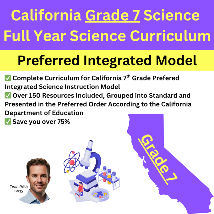 California 7th Grade Science Preferred Integrated Model Full Year BUNDLE | CAST