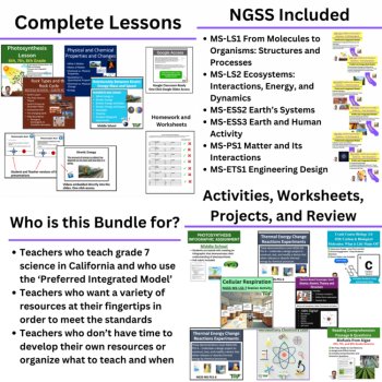 California 7th Grade Science Preferred Integrated Model Full Year BUNDLE | CAST, image 2