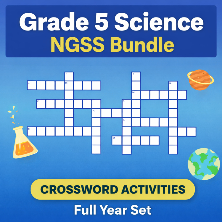 Grade 5 Science NGSS Bundle | Crossword Activities | Full Year Set