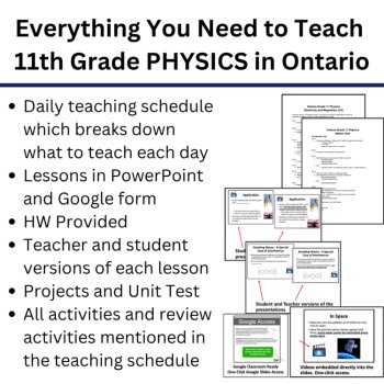Ontario Grade 11 Full Year Physics Curriculum | Daily Schedule, Lessons | SPH3U, image 4