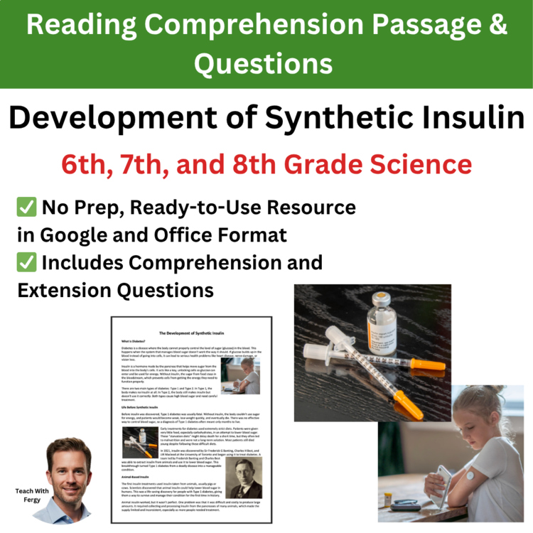 Development of Synthetic Insulin I Reading & Questions 6th, 7th, 8th | Diabetes