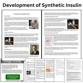Development of Synthetic Insulin I Reading & Questions 6th, 7th, 8th | Diabetes, image 2
