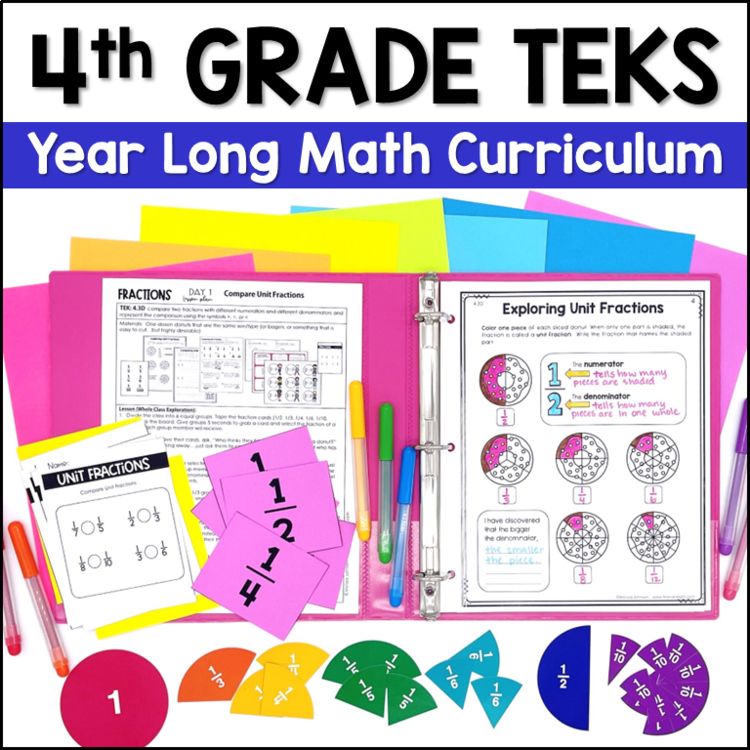 4th Grade Math TEKS Year-Long Curriculum Bundle