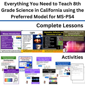MS-PS4 California 8th Grade Science Preferred Integrated Model BUNDLE | Waves, image 3