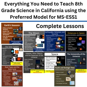 MS-ESS1 California 8th Grade Science Preferred Integrated Model BUNDLE | Space, image 3