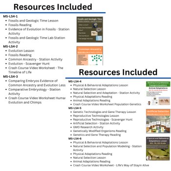 MS-LS4 California 8th Grade Science Preferred Integrated Model BUNDLE Evolution, image 2