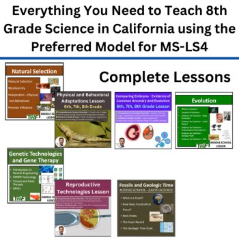 MS-LS4 California 8th Grade Science Preferred Integrated Model BUNDLE Evolution, image 3
