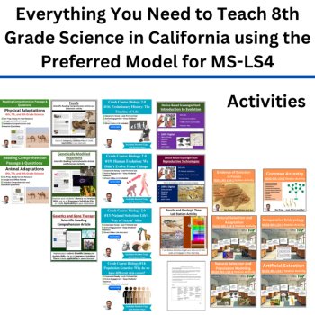 MS-LS4 California 8th Grade Science Preferred Integrated Model BUNDLE Evolution, image 4