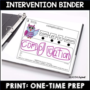 READING INTERVENTION BINDER Decoding Multisyllabic Words EXPLORE-A-WORD SAMPLER, image 2