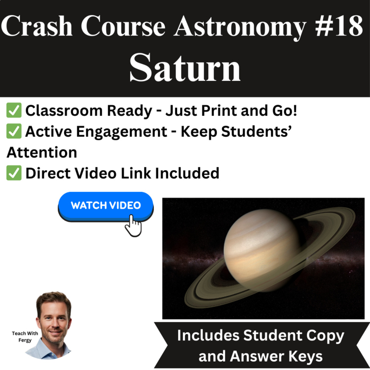 Crash Course ASTRONOMY #18: Saturn | Space, Worksheet | Planets, Solar System