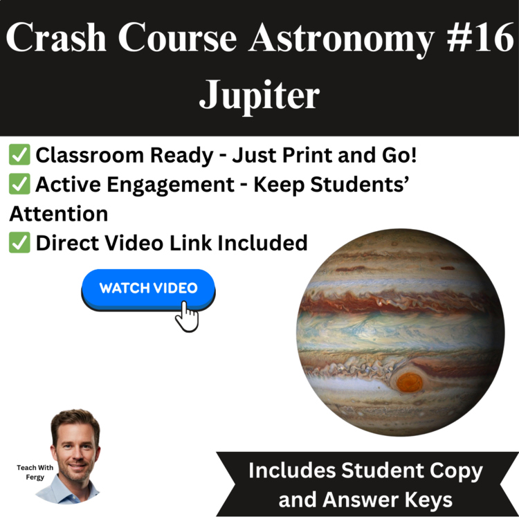 Crash Course ASTRONOMY #16: Jupiter | Space, Worksheet | Planets, Solar System