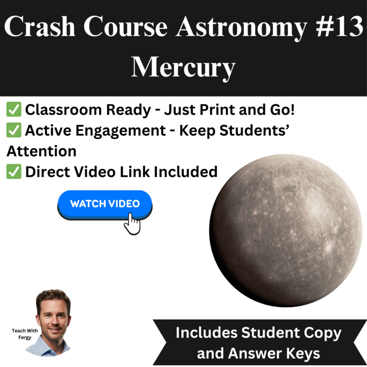 Crash Course ASTRONOMY #13: Mercury | Space, Worksheet | Planets, Solar System