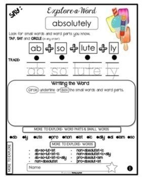 Morphology-Based Multisyllabic Word Decoding READING INTERVENTION BINDER Summer, image 2