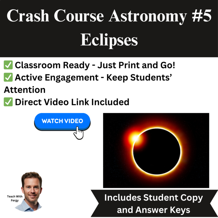 Crash Course ASTRONOMY #5: Eclipses | Space, Worksheet, Activity | Lunar, Solar