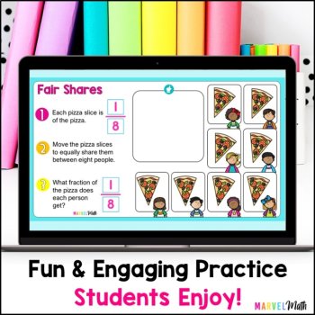 TEKS 3.3E - Partitioning Fractions, Making Fair Shares Fractions Google Slides, image 3
