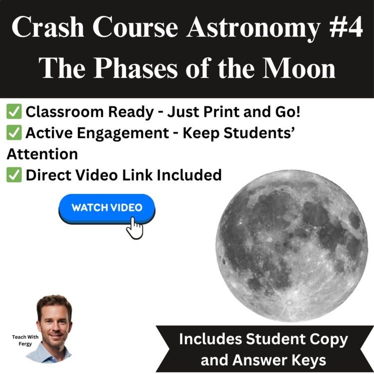 Crash Course ASTRONOMY #4: Moon Phases | Space, Worksheet, Activity