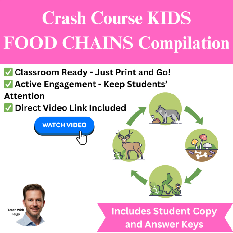 Crash Course KIDS: FOOD CHAINS Video Compilation | Worksheet, Sub Plan