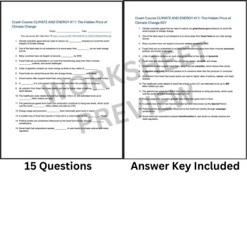 Crash Course CLIMATE & ENERGY #11: The Hidden Price of Climate Change Worksheet, image 3
