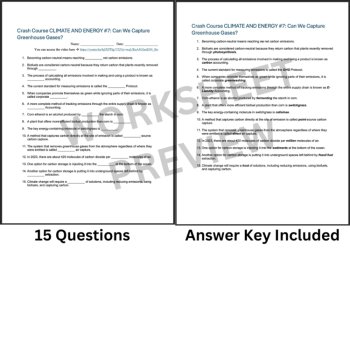 Crash Course CLIMATE & ENERGY #7: Can We Capture Greenhouse Gases? | Worksheet, image 3
