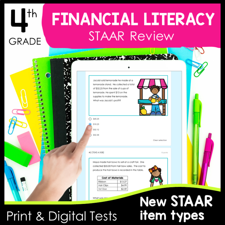 4th Grade Financial Literacy Tests - 4th Grade STAAR Math Review