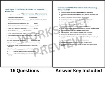 Crash Course CLIMATE & ENERGY #6: Can We Gas Up ... Without Gas? | Worksheet, image 3
