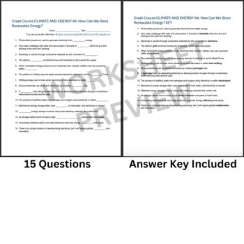 Crash Course CLIMATE & ENERGY #4: How Can We Store Renewable Energy? | Worksheet, image 3