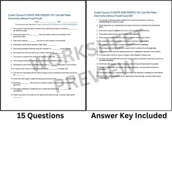 Crash Course CLIMATE & ENERGY #3: Electricity without Fossil Fuels | Worksheet, image 3