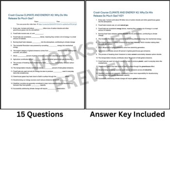 Crash Course CLIMATE & ENERGY #2: Why Do We Release So Much Gas | Worksheet, image 3