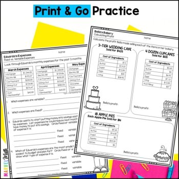 4th Grade Personal Financial Literacy Worksheets, image 4