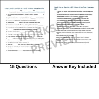 Crash Course CHEMISTRY #23: Polar and Non-Polar Molecules | Worksheet, Compounds, image 3