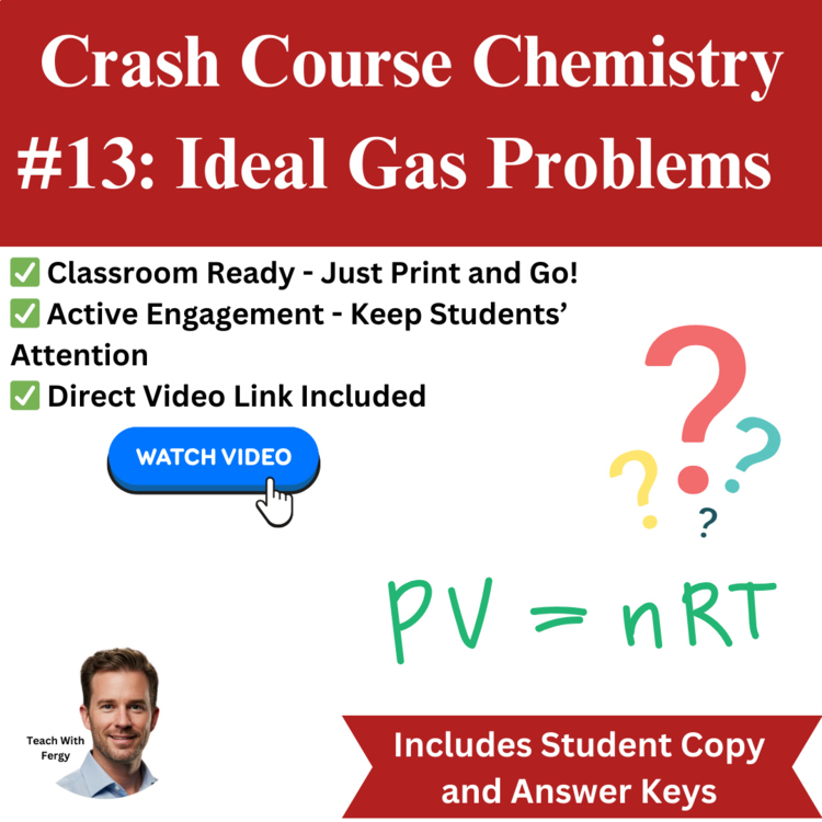 Crash Course CHEMISTRY #13: Ideal Gas Problems | Worksheet, Sub, Pressure