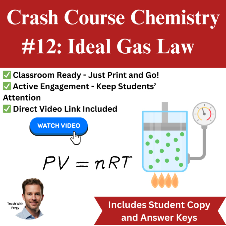 Crash Course CHEMISTRY #12: The Ideal Gas Law | Worksheet, Sub, Pressure, Volume