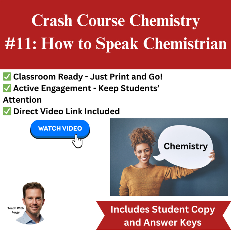 Crash Course CHEMISTRY #11: How to Speak Chemistrian | Worksheet, Sub, Molecules