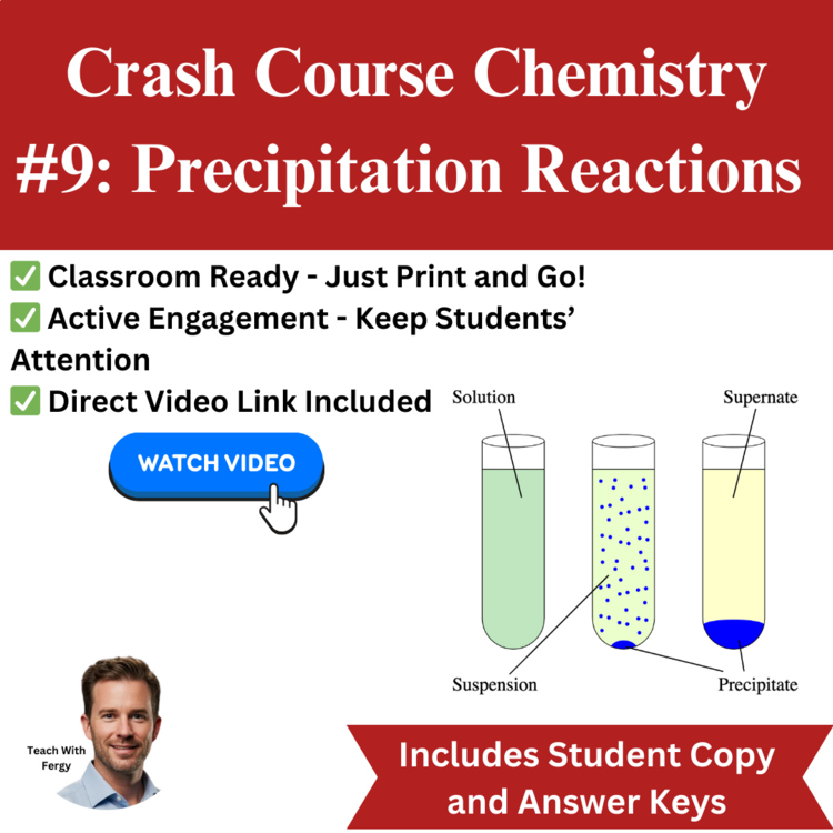 Crash Course CHEMISTRY #9: Precipitation Reactions | Worksheet, Sub, Solubility