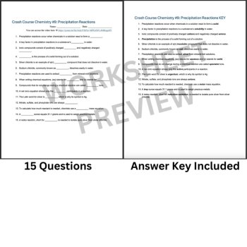 Crash Course CHEMISTRY #9: Precipitation Reactions | Worksheet, Sub, Solubility, image 3