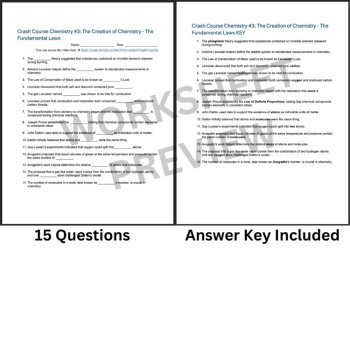 Crash Course CHEMISTRY #3: The Fundamental Laws of Chemistry | Worksheet, image 3