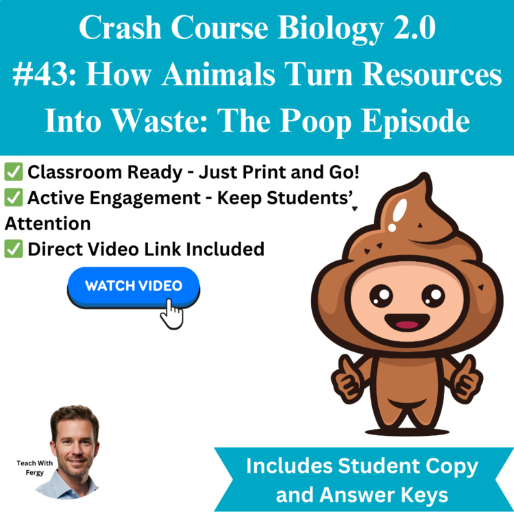 Crash Course BIOLOGY #43: How Animals Turn Resources Into Waste | Worksheet, Sub