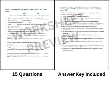 Crash Course BIOLOGY #40: Bioinformatics: How Data Saves Lives | Worksheet, Sub, image 3