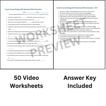 Crash Course BIOLOGY #38: Bacterial DNA & Genetics | Worksheet, Sub Plan, image 3