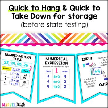 Input-Output Table Vocabulary Bunting for 4th Grade by Marvel Math, image 2
