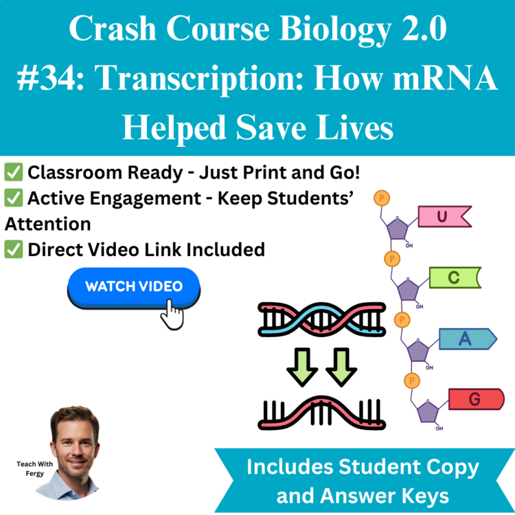 Crash Course BIOLOGY #34: Transcription: How mRNA Helped Save Lives | Worksheet